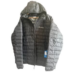 Columbia Hooded Puffer Jacket XL Black Quilted Winter Coat